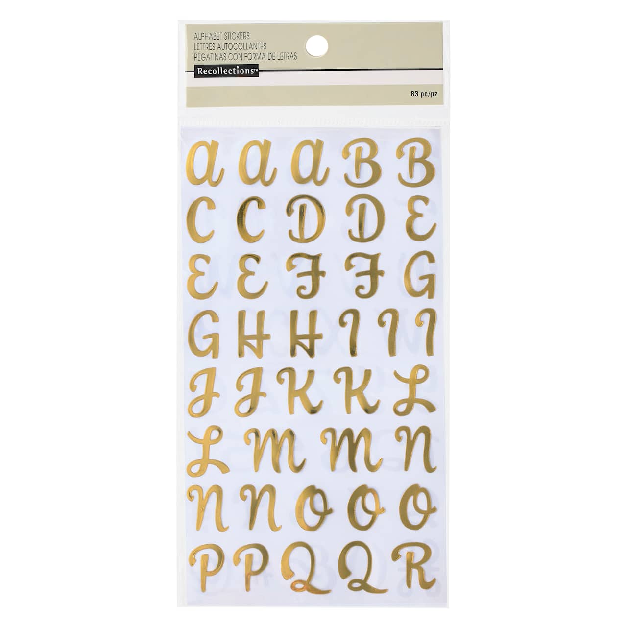 12 Packs: 83 ct. (996 total) Gold Foil Alphabet Stickers by Recollections™